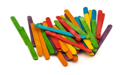 Colored popsicle sticks. 