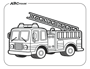 Free printable fire truck coloring page from ABCmouse.com. 