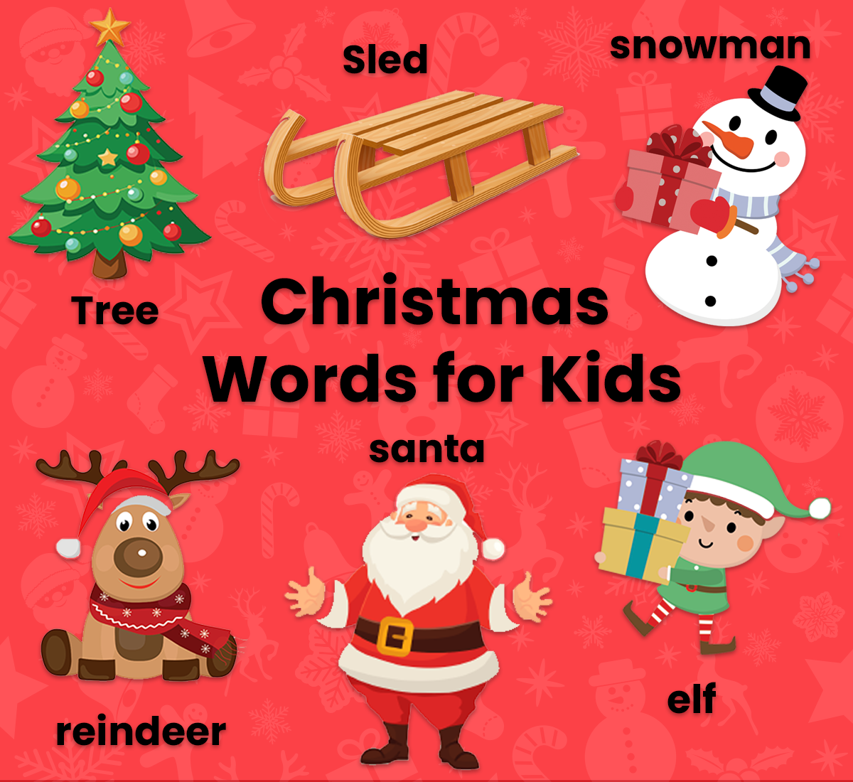 Christmas word lists for kids from ABCmouse.com. 