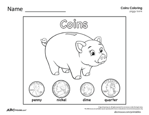 Free printable counting money worksheet from ABCmouse.com. 