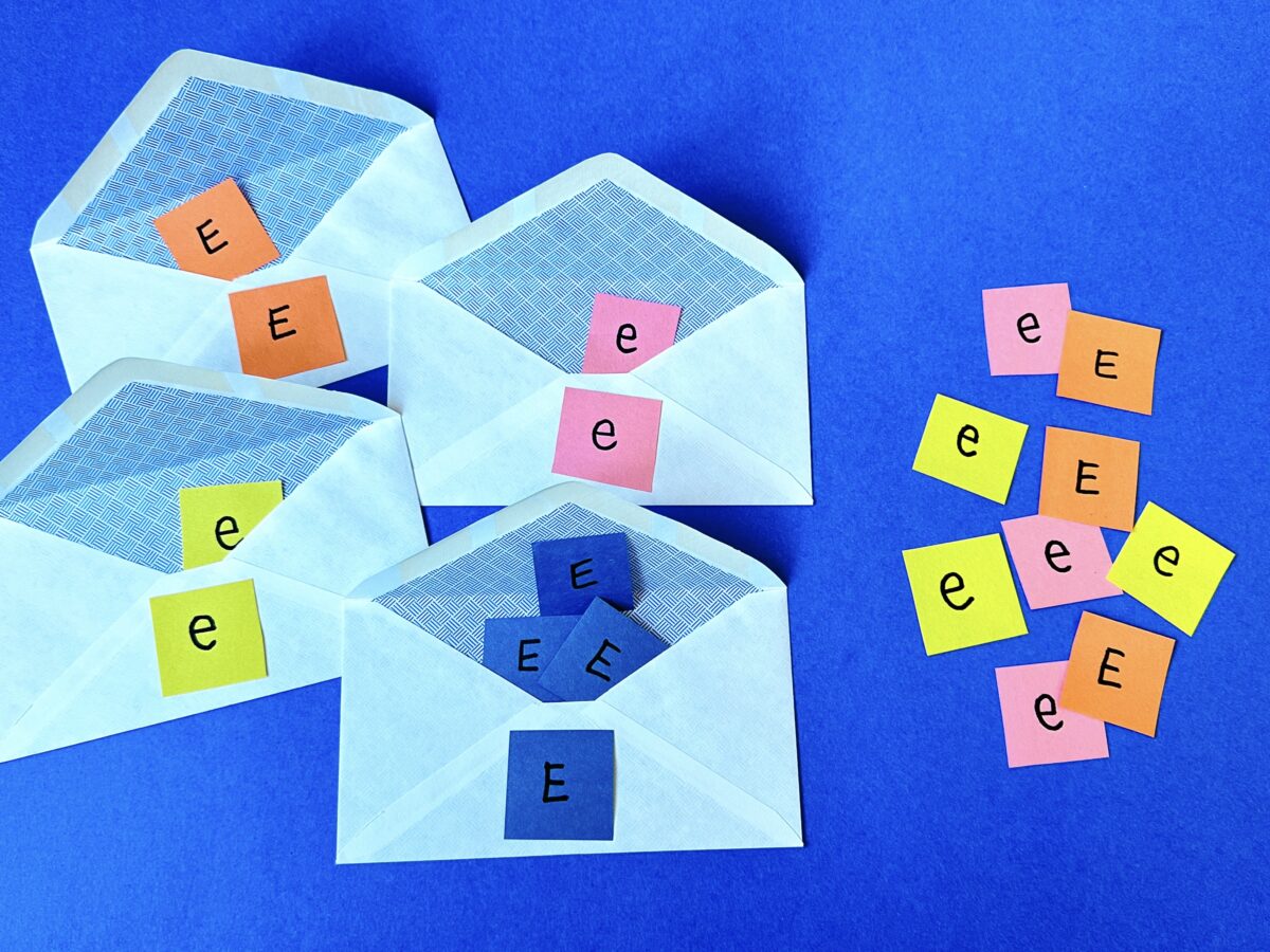 E is for envelope a sorting of letter E's craft from ABCmouse.com. 