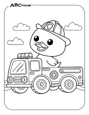 Free printable fire truck coloring page from ABCmouse.com. 