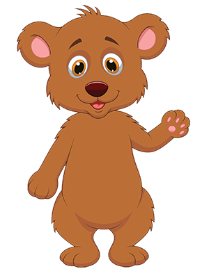 An illustration of a fuzzy brown bear. 