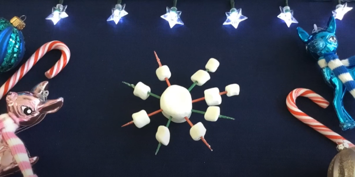 A fun marshmallow toothpick snowflake craft from ABCmouse.com. 