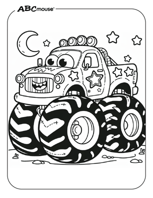 Free printable monster truck coloring page from ABCmouse.com. 