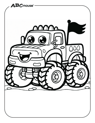 Free printable monster truck coloring page from ABCmouse.com. 