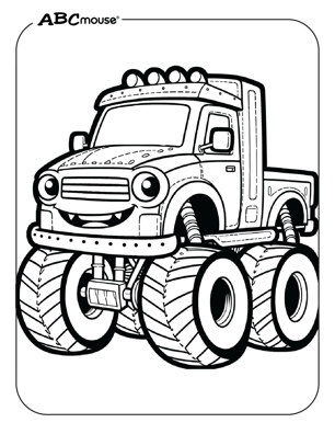 Free printable monster truck coloring page from ABCmouse.com. 