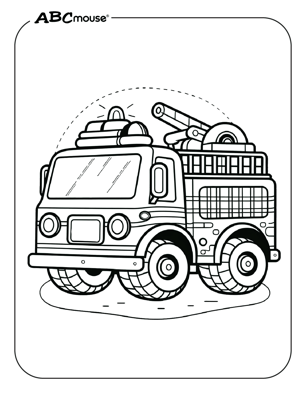 Free printable fire truck coloring page from ABCmouse.com. 