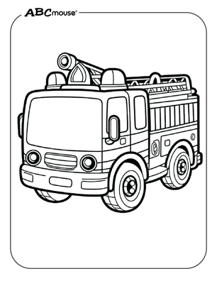 Free printable fire truck coloring page from ABCmouse.com. 