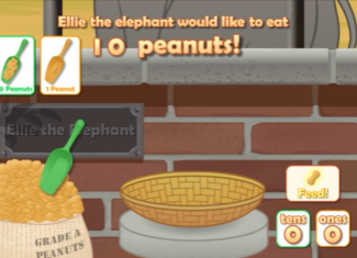 Plenty of peanuts math game screenshot from ABCmouse.com. 