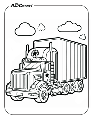 Free printable semi-truck coloring page from ABCmouse.com. 