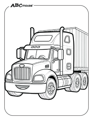 Free printable semi-truck coloring page from ABCmouse.com. 