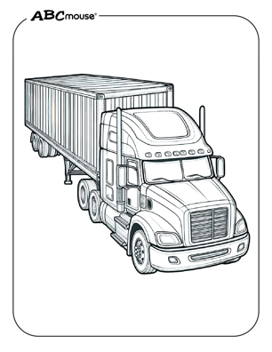 Free printable semi-truck coloring page from ABCmouse.com. 