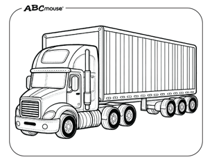 Free printable semi-truck coloring page from ABCmouse.com. 