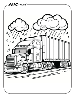 Free printable semi-truck coloring page from ABCmouse.com. 