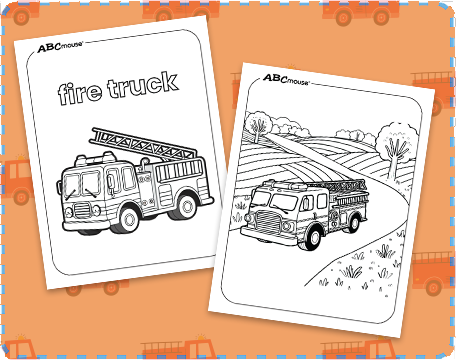 Free printable fire truck coloring pages from ABCmouse.com. 