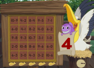 Squawk Block math game screenshot from ABCmouse.com. 