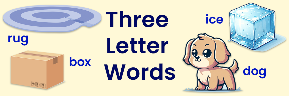 Free printable list of three letter words for kids from ABCmouse.com. 