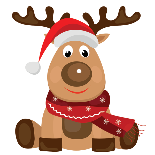 An illustration of a cute little brown reindeer. 