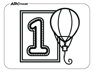 Free printable number one hot air balloon coloring page from ABCmouse.com. 