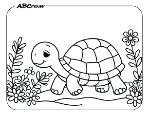 Free printable simple turtle coloring page from ABCmouse.com. 