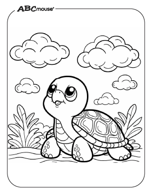 Free printable turtle coloring page from ABCmouse.com. 