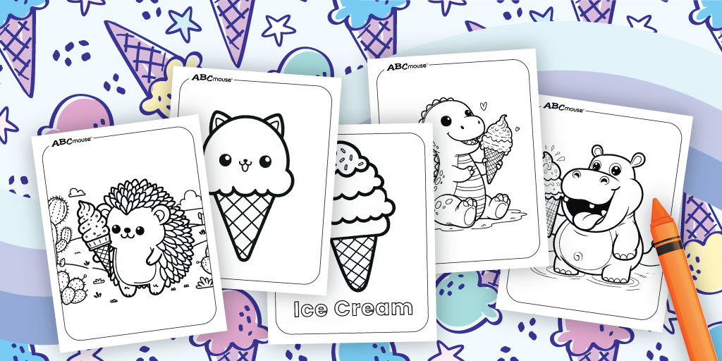 Free printable ice cream coloring pages from ABCmouse.com. 