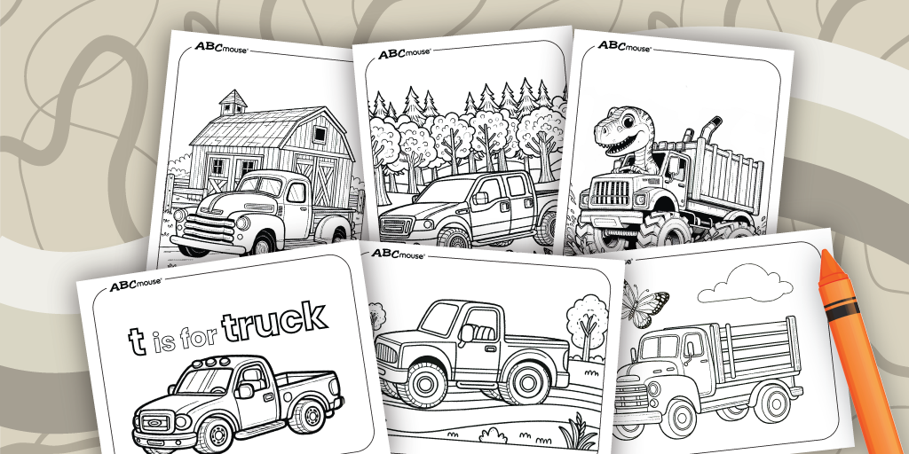 Free printable truck coloring pages from ABCmouse.com. 