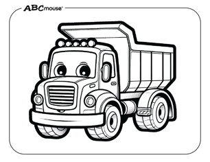 Free printable simple dump truck coloring page from ABCmouse.com. 