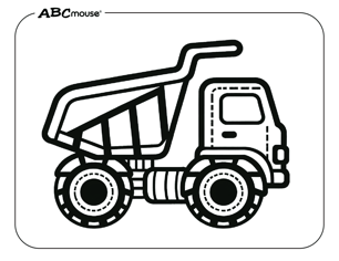 Free printable simple dump truck coloring page from ABCmouse.com. 