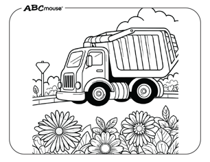 Free printable garbage truck coloring page for kids from ABCmouse.com. 