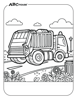 Free printable garbage truck coloring page for kids from ABCmouse.com. 