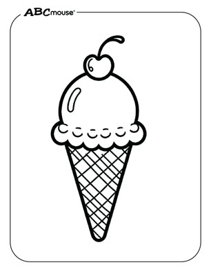 Free printable simple ice cream cone coloring page from ABCmouse.com. 