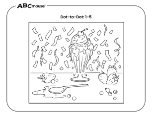 Free printable dot-dot ice cream cone coloring page from ABCmouse.com. 