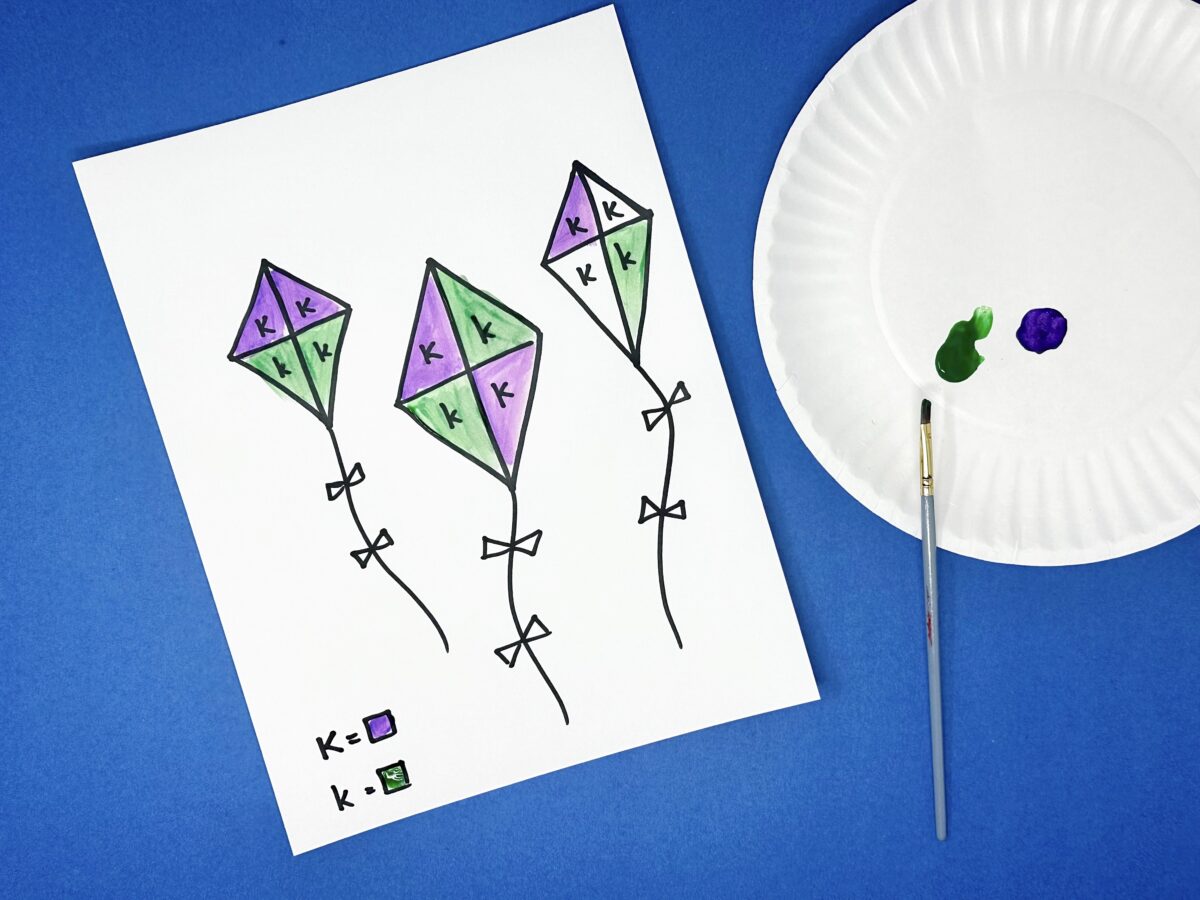 K is for Kite fun letter k craft for preschoolers. 