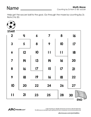 Free printable counting by 2s math worksheet from ABCmouse.com. 