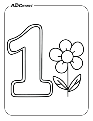 Free printable number one flower coloring page from ABCmouse.com. 