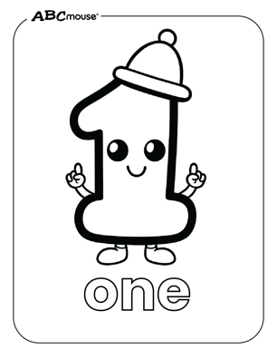 Free printable number one person coloring page from ABCmouse.com. 