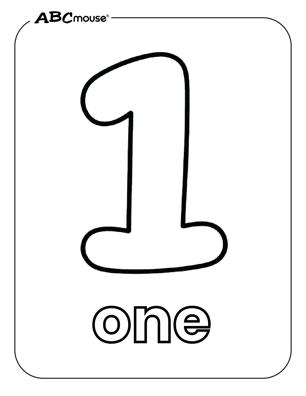 Free printable number one coloring page from ABCmouse.com. 