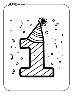 Free printable number one party coloring page from ABCmouse.com. 