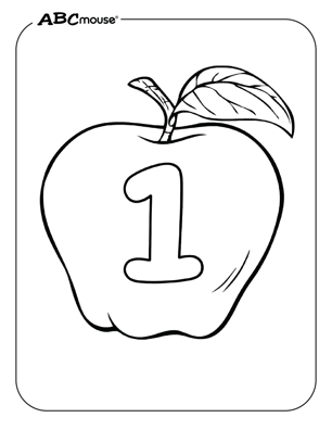 Free printable number one in and apple coloring page from ABCmouse.com. 