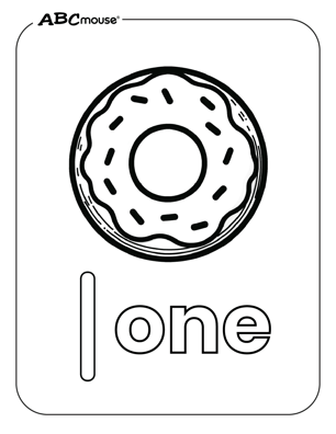 Free printable number one donut coloring page from ABCmouse.com. 