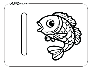 Free printable number one fish coloring page from ABCmouse.com. 