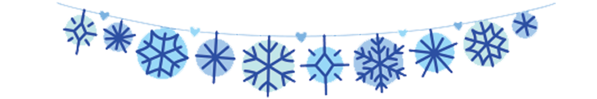 Illustrated snowflake banner. 