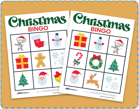 Free 3x3 printable Christmas Bingo cards for young children to enjoy. 