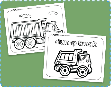 Free printable dump truck coloring pages from ABCmouse.com. 