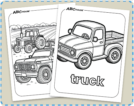 Free printable truck coloring pages from ABCmouse.com. 