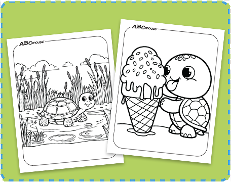 Free printable turtle coloring pages from ABCmouse.com. 