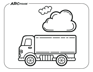 Free printable simple box truck coloring page from ABCmouse.com. 