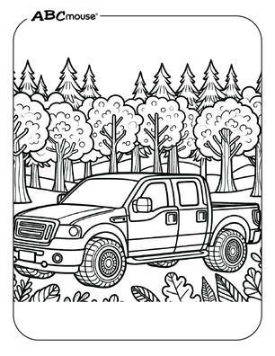 Free printable pickup truck coloring page from ABCmouse.com. 